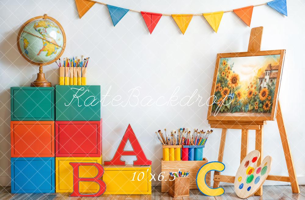 Kate Fleece Back to School Painting Backdrop Designed by Emetselch