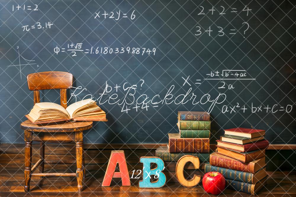 Kate Fleece School Chalkboard Backdrop Back to School Designed by Emetselch
