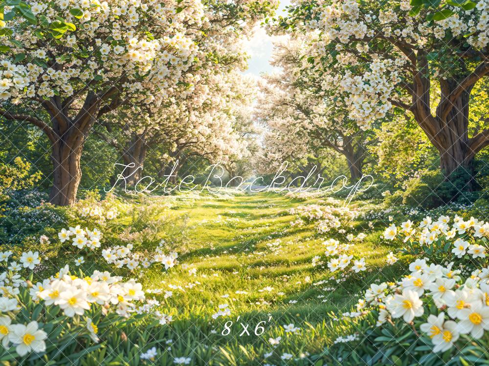 Kate Fleece Spring Blossom Flowers Forest Backdrop Designed by Emetselch