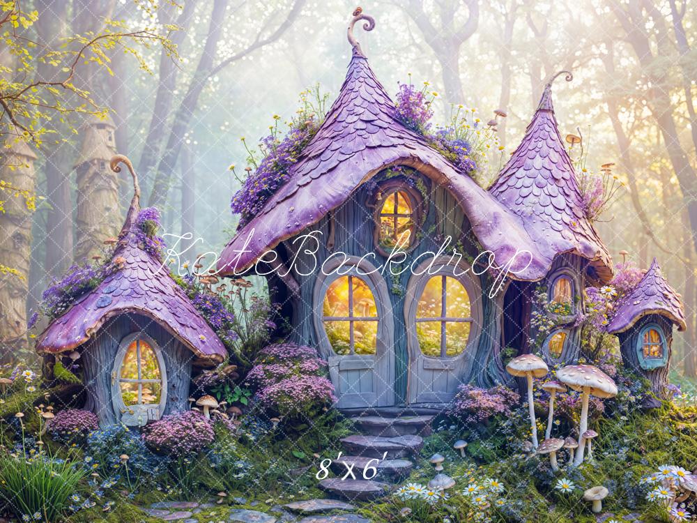 Kate Fleece Fairy Fantasy Purple Cottage Backdrop Designed by Emetselch - Kate Backdrop AU