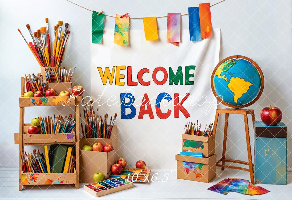 Kate Fleece Welcome Back to School Backdrop Designed by Emetselch