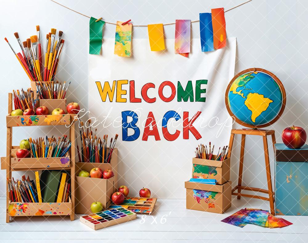 Kate Fleece Welcome Back to School Backdrop Designed by Emetselch