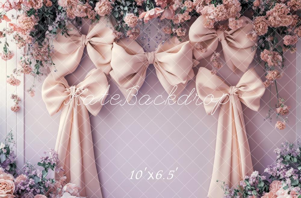 Kate Fleece Spring Bow Backdrop Light Purple Designed by Lidia Redekopp