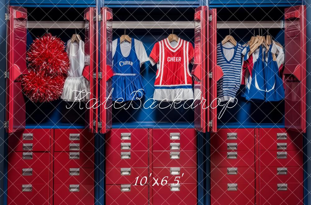 Kate Fleece Cheerleader Lockers Backdrop Designed by Lidia Redekopp
