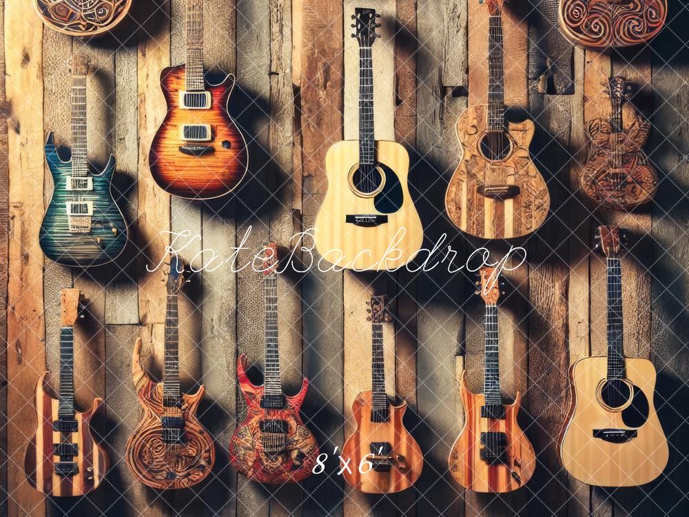 Kate Fleece Old Guitars Backdrop Designed by Lidia Redekopp