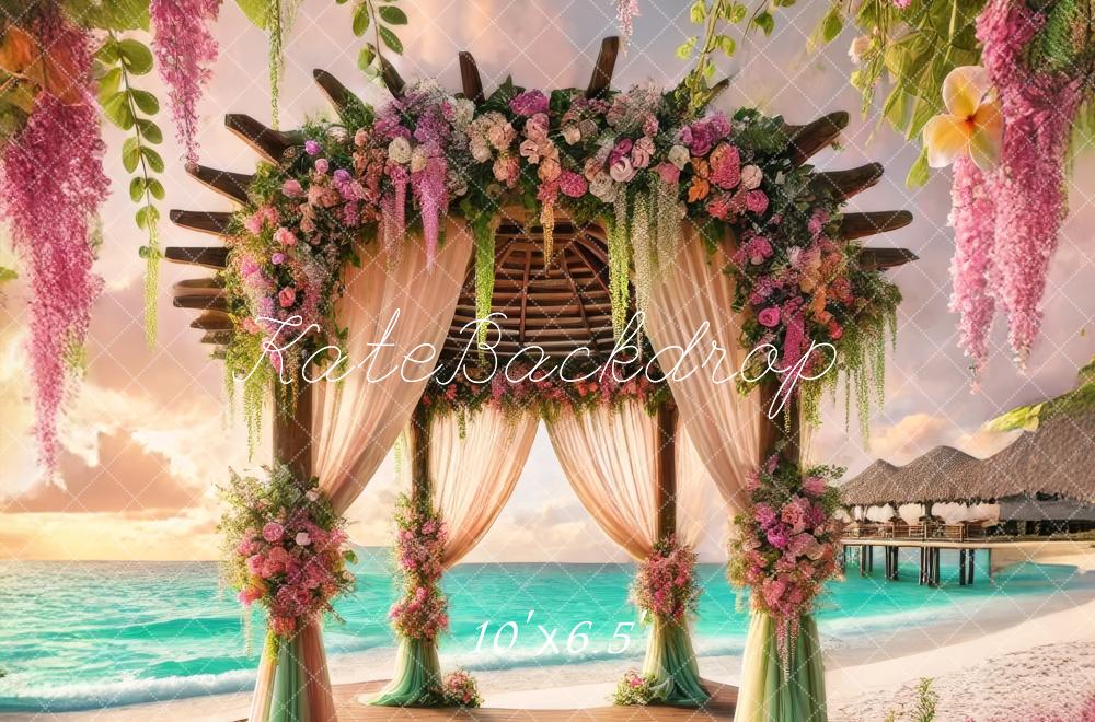 Kate Fleece Tropical Gazebo Backdrop Designed by Lidia Redekopp
