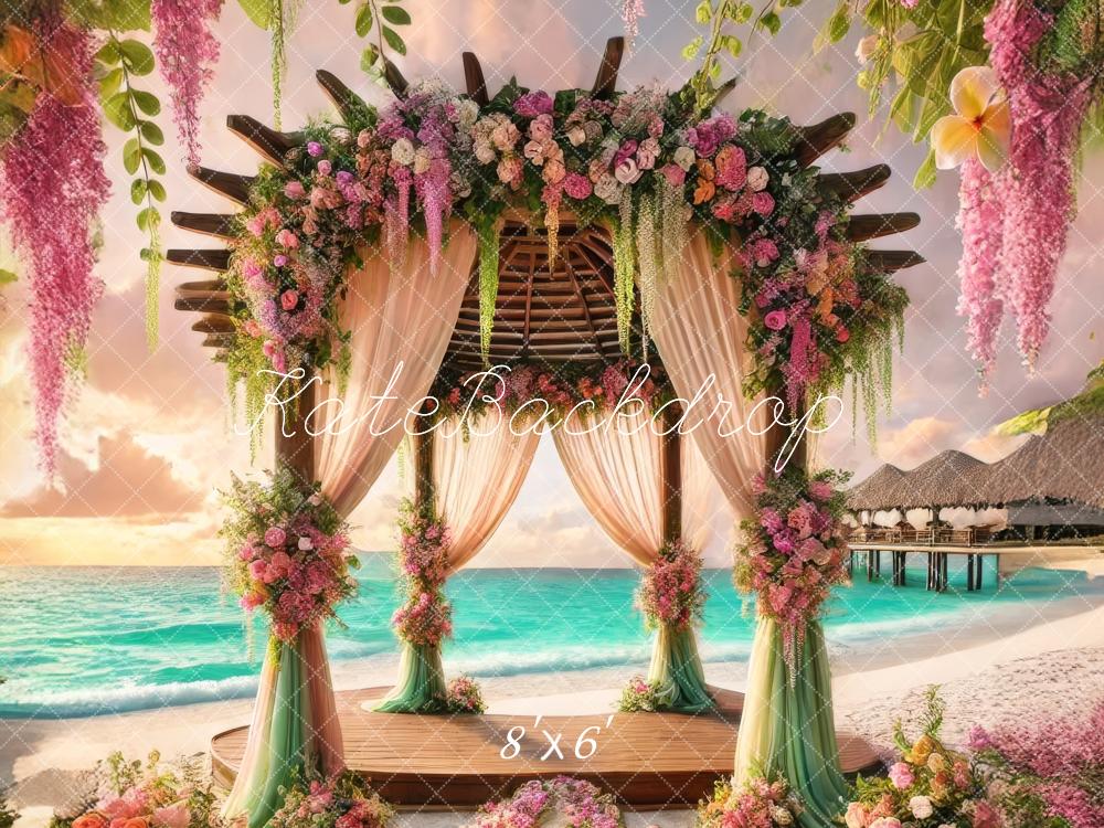 Kate Fleece Tropical Gazebo Backdrop Designed by Lidia Redekopp