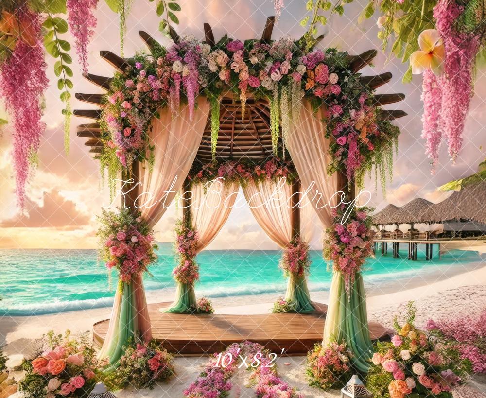 Kate Fleece Tropical Gazebo Backdrop Designed by Lidia Redekopp