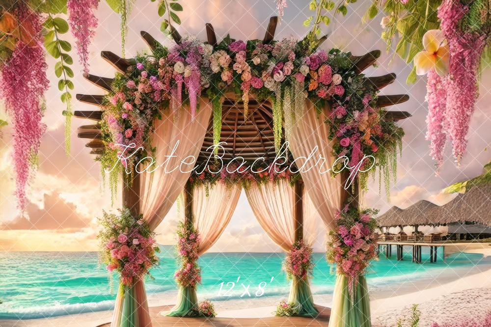 Kate Fleece Tropical Gazebo Backdrop Designed by Lidia Redekopp
