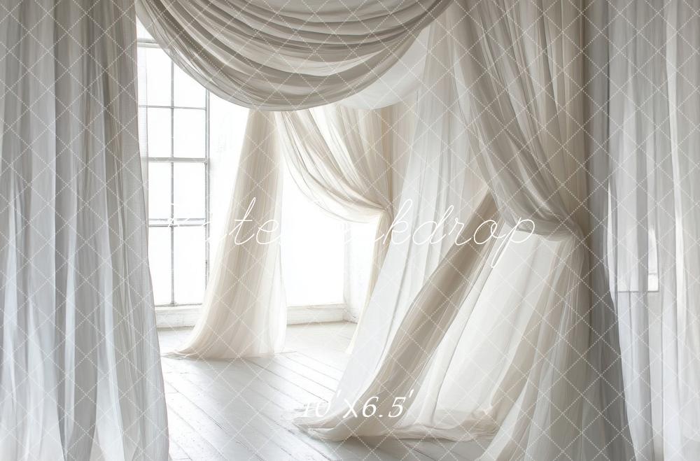 Kate Fleece White Sheer Drapery Backdrop Designed by Lidia Redekopp