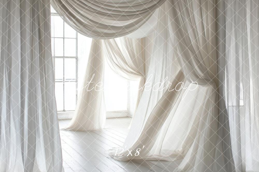 Kate Fleece White Sheer Drapery Backdrop Designed by Lidia Redekopp