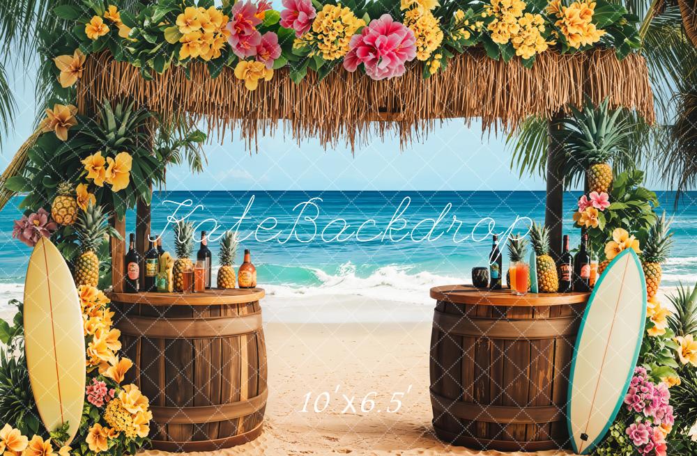 Kate Fleece Summer Seaside Tropical Backdrop Designed by Emetselch
