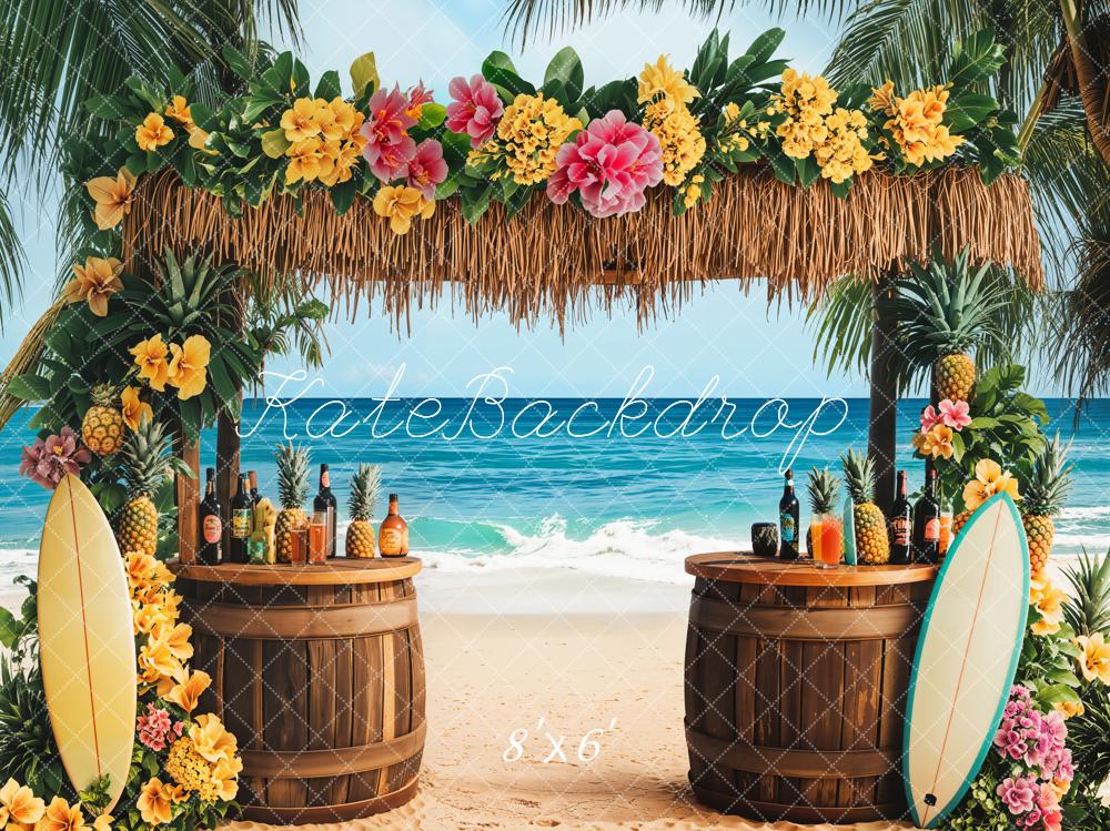 Kate Fleece Summer Seaside Tropical Backdrop Designed by Emetselch