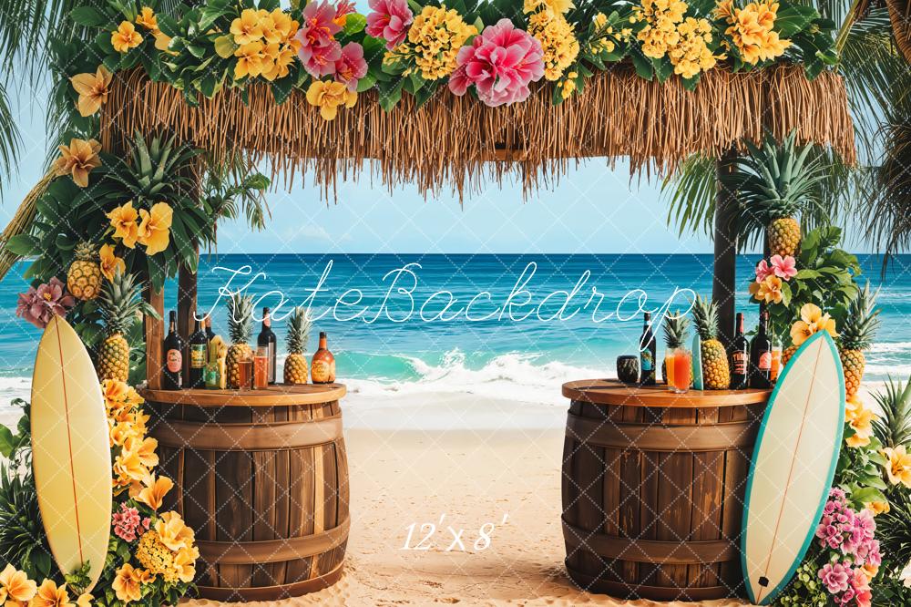 Kate Fleece Summer Seaside Tropical Backdrop Designed by Emetselch