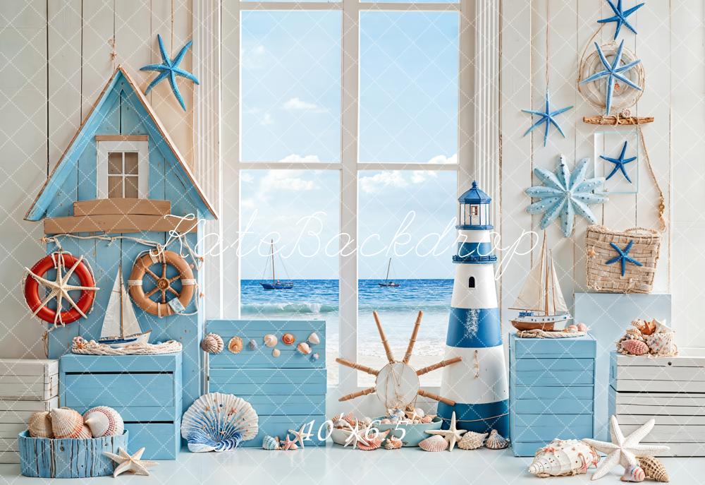 Kate Fleece Seaside Voyage Conch Backdrop Designed by Emetselch
