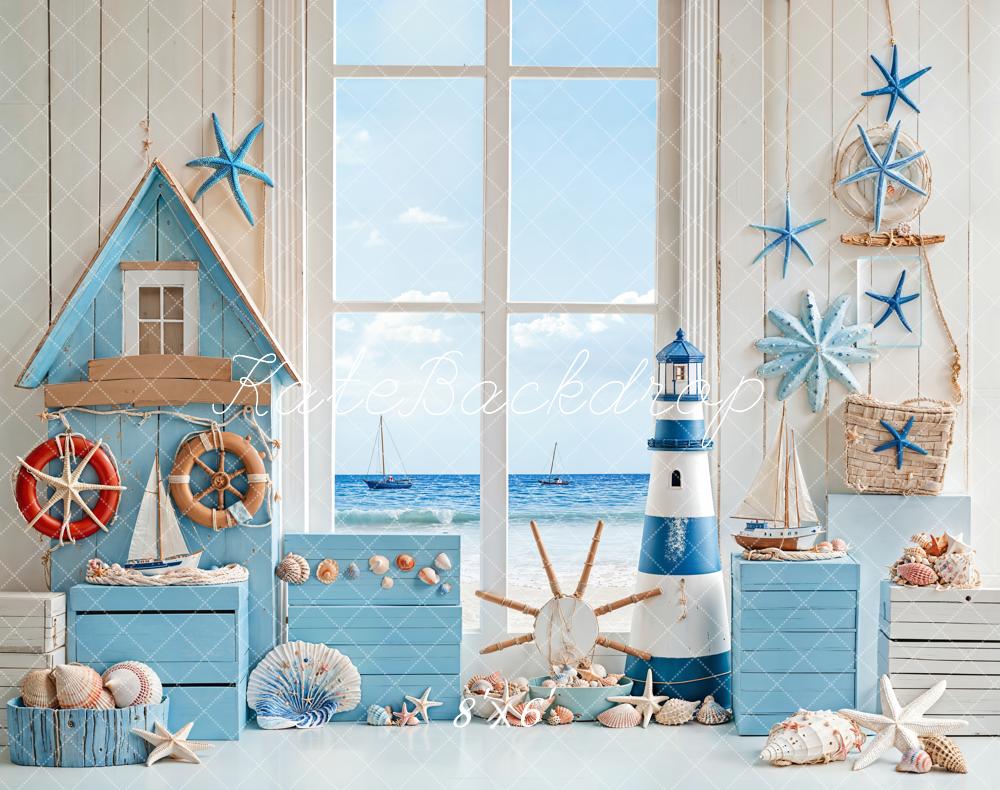 Kate Fleece Seaside Voyage Conch Backdrop Designed by Emetselch