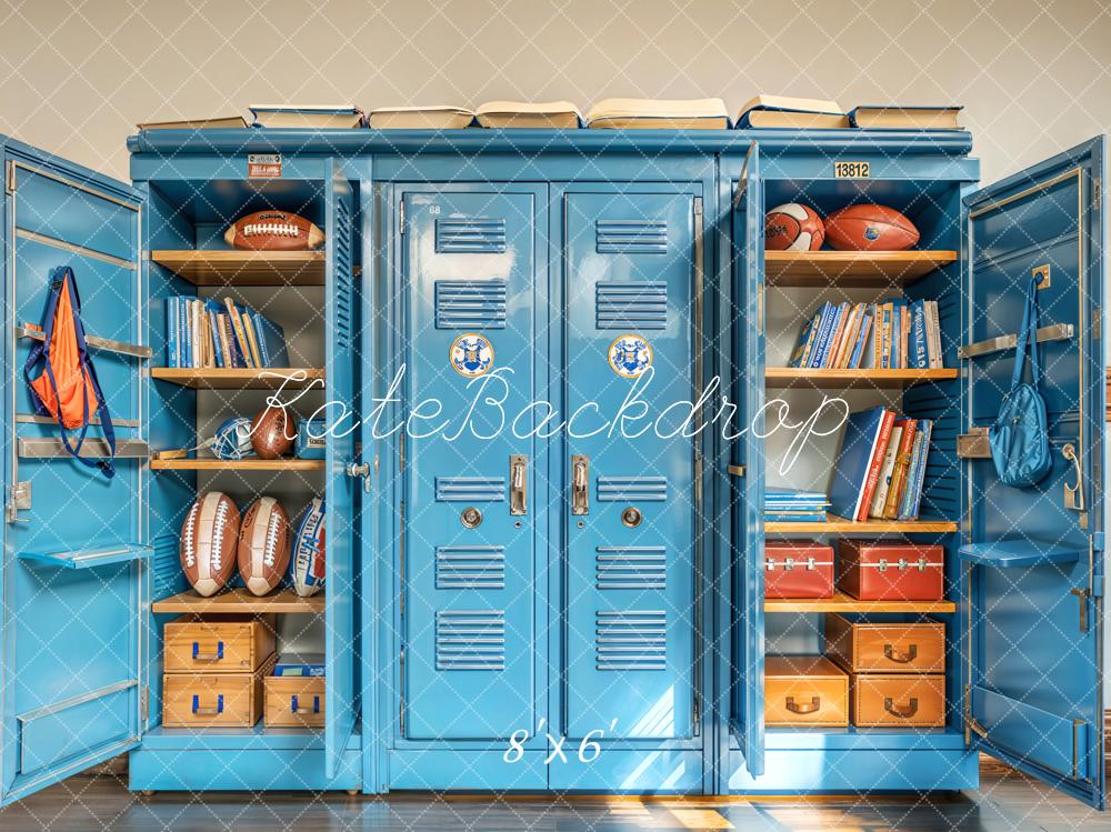 Kate Fleece Blue Football Storage Cabinet Backdrop Designed by Emetselch