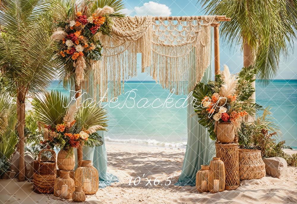 Kate Fleece Beach Vacation Boho Backdrop Designed by Emetselch