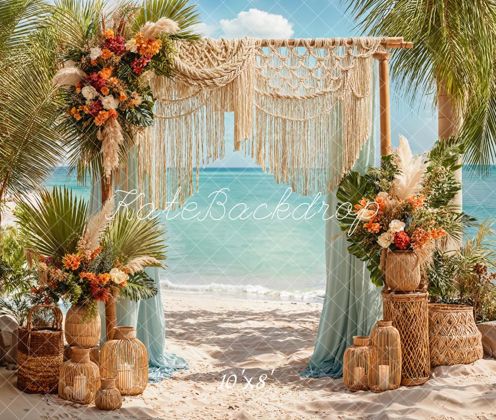 Kate Fleece Beach Vacation Boho Backdrop Designed by Emetselch - Kate Backdrop AU