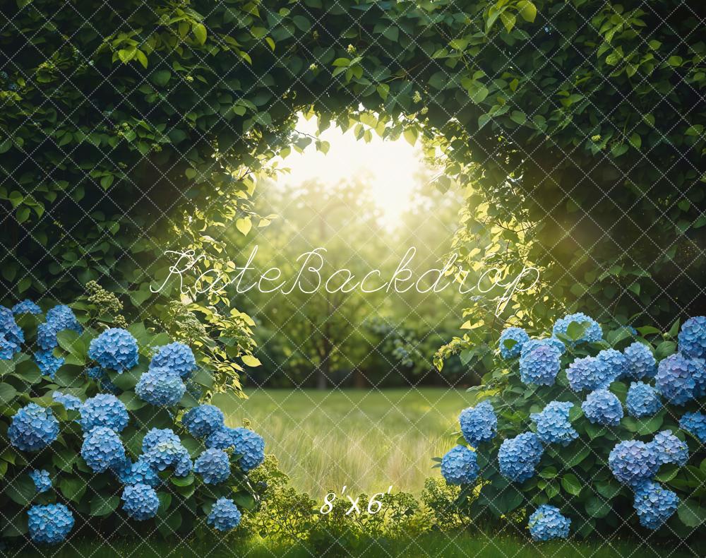 Kate Fleece Spring Hydrangea Green Plants Backdrop Designed by Emetselch - Kate Backdrop AU