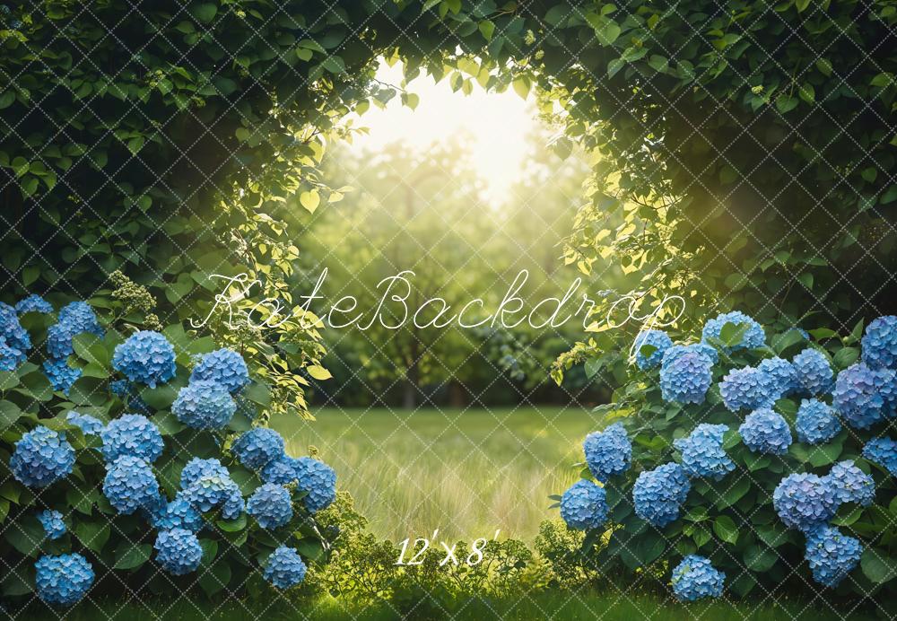 Kate Fleece Spring Hydrangea Green Plants Backdrop Designed by Emetselch - Kate Backdrop AU
