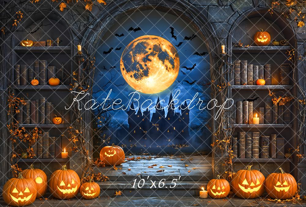 Kate Fleece Halloween Moonlit Night Pumpkin Backdrop Designed by Emetselch - Kate Backdrop AU