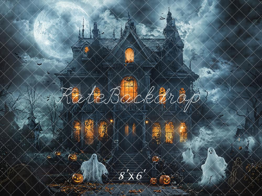 Kate Fleece Halloween Moon Night Ghost Backdrop Designed by Emetselch - Kate Backdrop AU