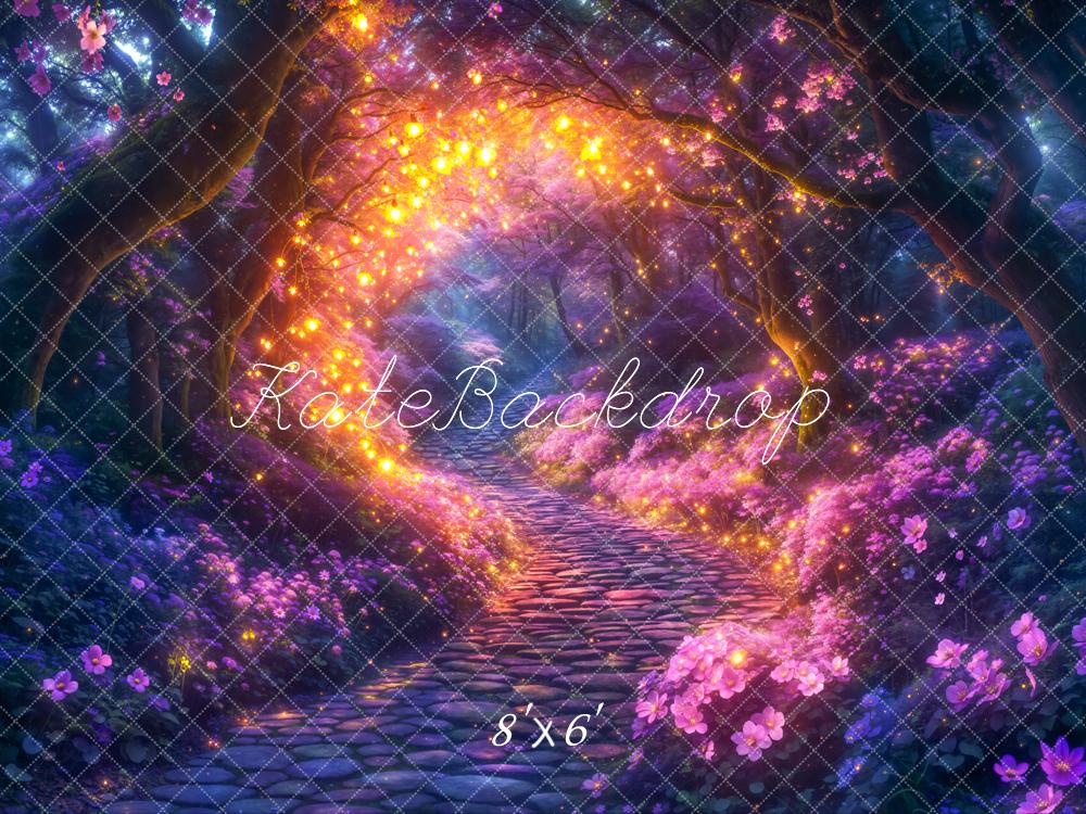 Kate Purple Forest Flowers Backdrop Designed by Chain Photography