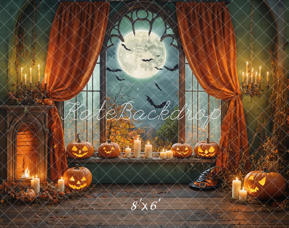 Kate Halloween Pumpkin Moon Night Backdrop Designed by Chain Photography - Kate Backdrop AU