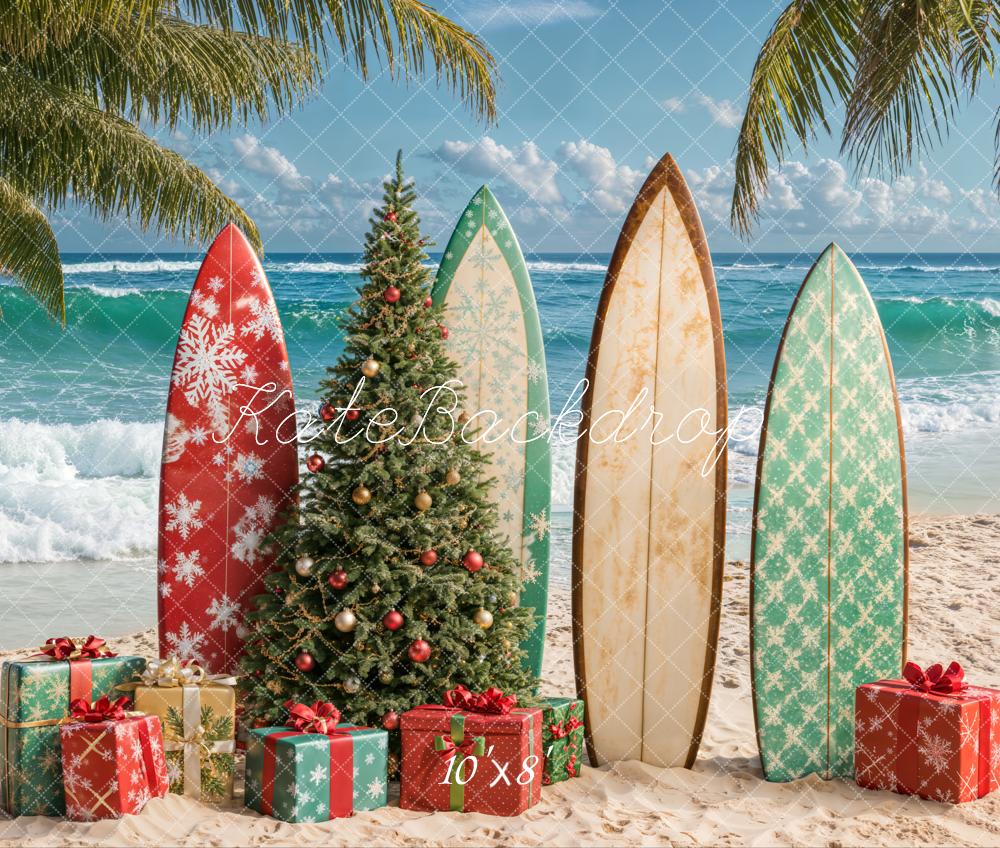 Kate Fleece Christmas Beach Backdrop Designed by Emetselch - Kate Backdrop AU