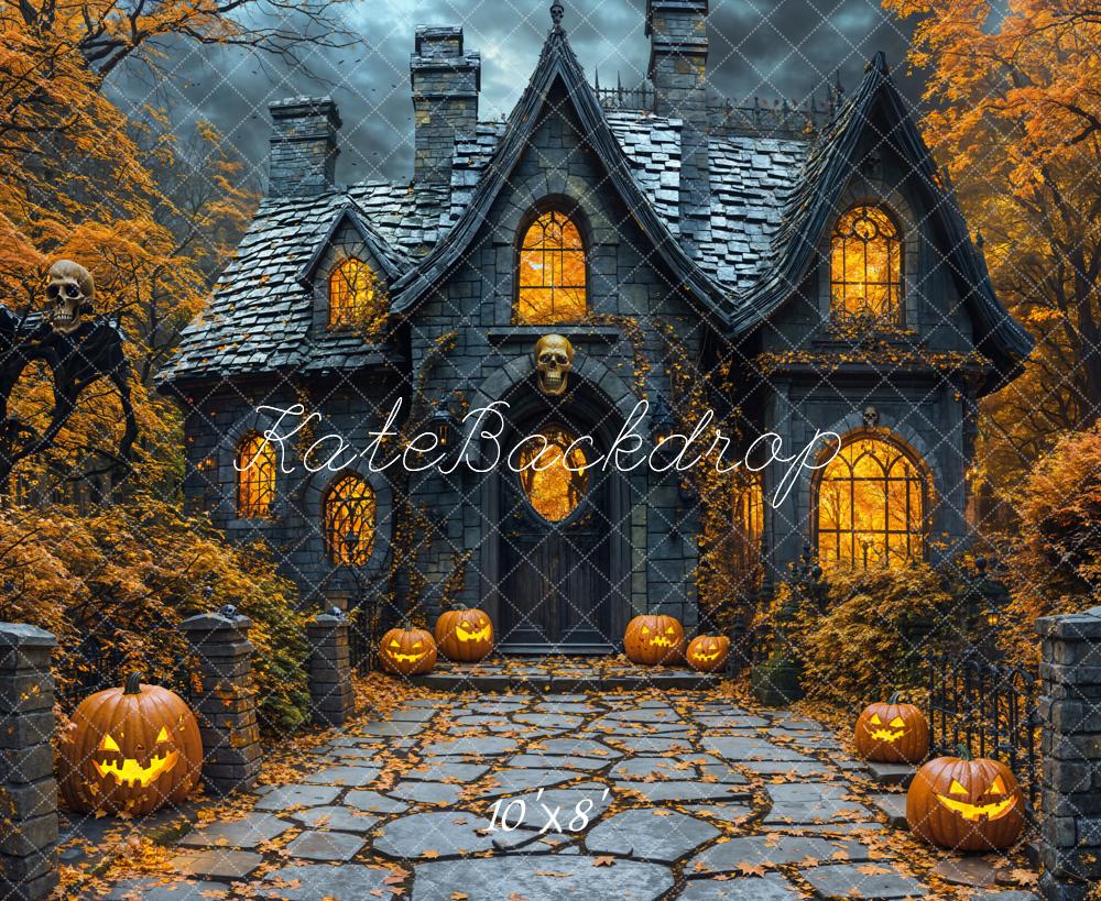 Kate Fleece Halloween House Backdrop Designed by Emetselch
