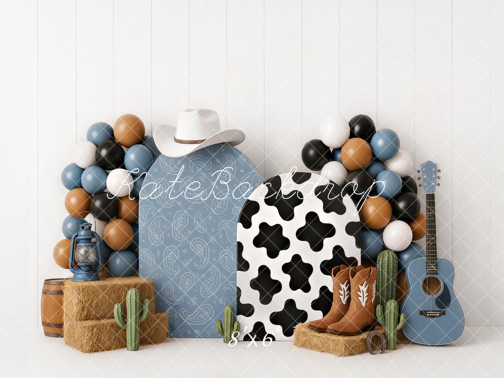 Kate Cowboy Party Cake Smash Fleece Backdrop Designed by Ashley Paul