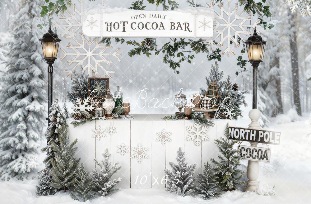 Kate Hot Cocoa Bar Winter Fleece Backdrop Designed by Chain