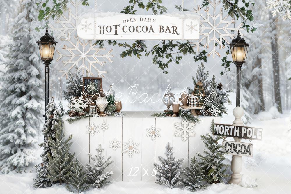 Kate Hot Cocoa Bar Winter Fleece Backdrop Designed by Chain - Kate Backdrop AU