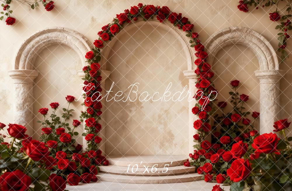 Kate Fleece Valentine's Day Rose Arch Backdrop Designed by Emetselch