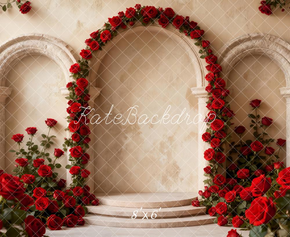 Kate Fleece Valentine's Day Rose Arch Backdrop Designed by Emetselch