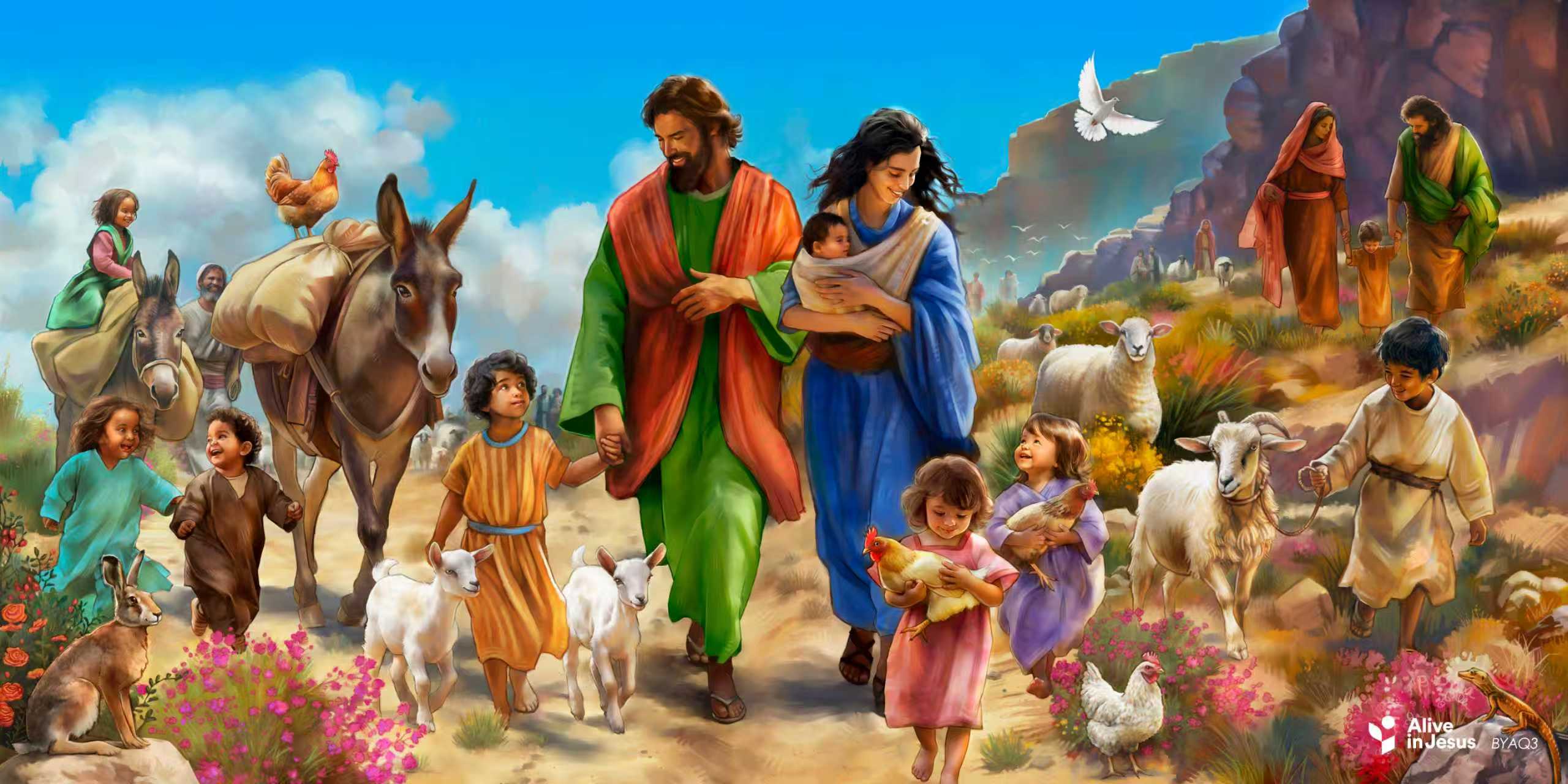 Alive in Jesus Custom Mural/Banner(Fabric Backdrop) (default: no border,  no pocket)