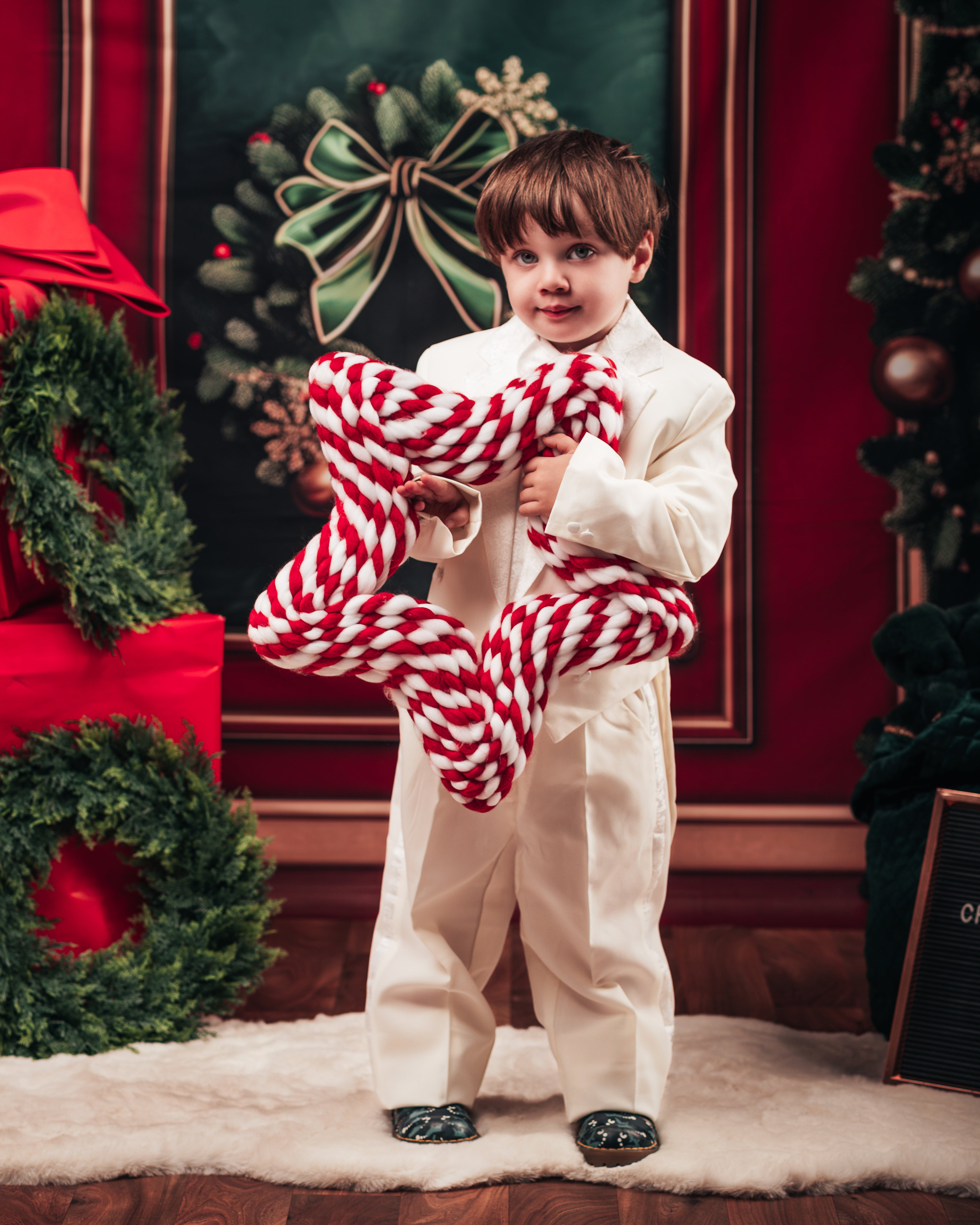 Kate Elegant Christmas Garland Trees Backdrop Designed by Patty Robert