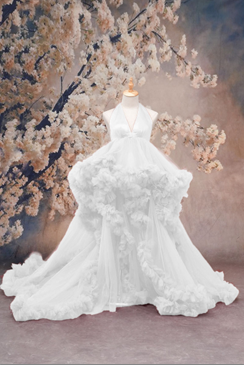 Kate One Shoulder Mesh Dress Maroon Crimson Maternity Photoshoot Dress - Kate Backdrop AU