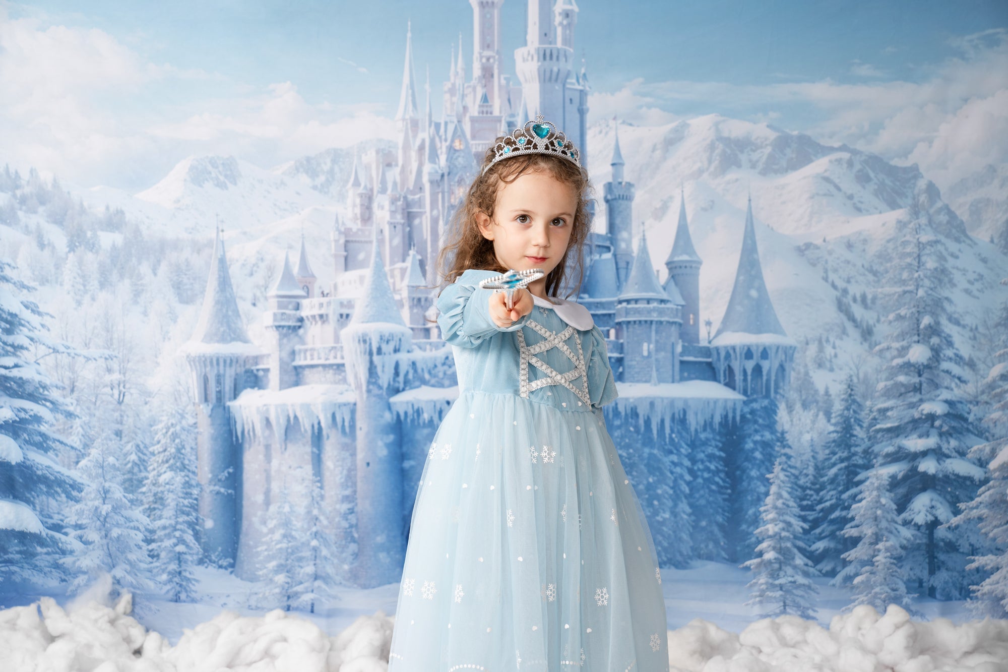 Kate Winter Ice Frosted World Castle Backdrop Designed by Chain Photography
