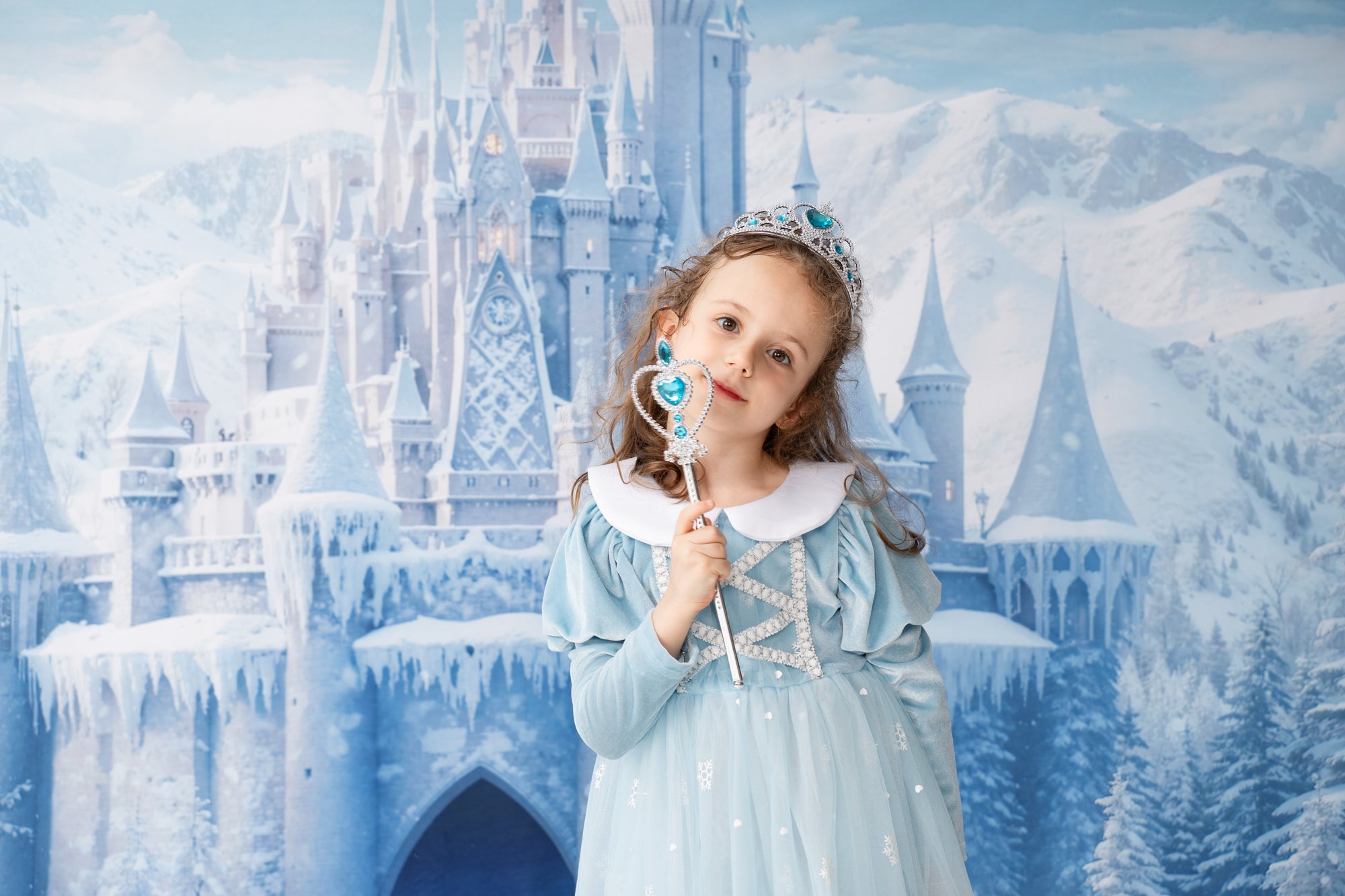 Kate Winter Ice Frosted World Castle Backdrop Designed by Chain Photography