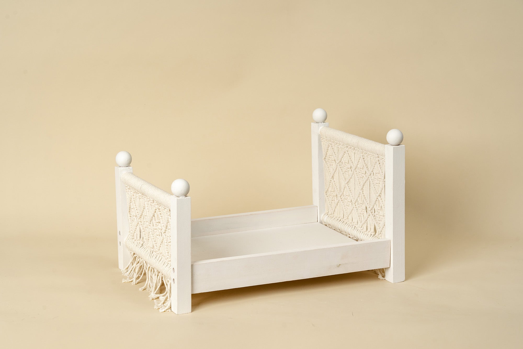 LONSALE Kate Newborn White Wooden Boho Bed Photography Props
