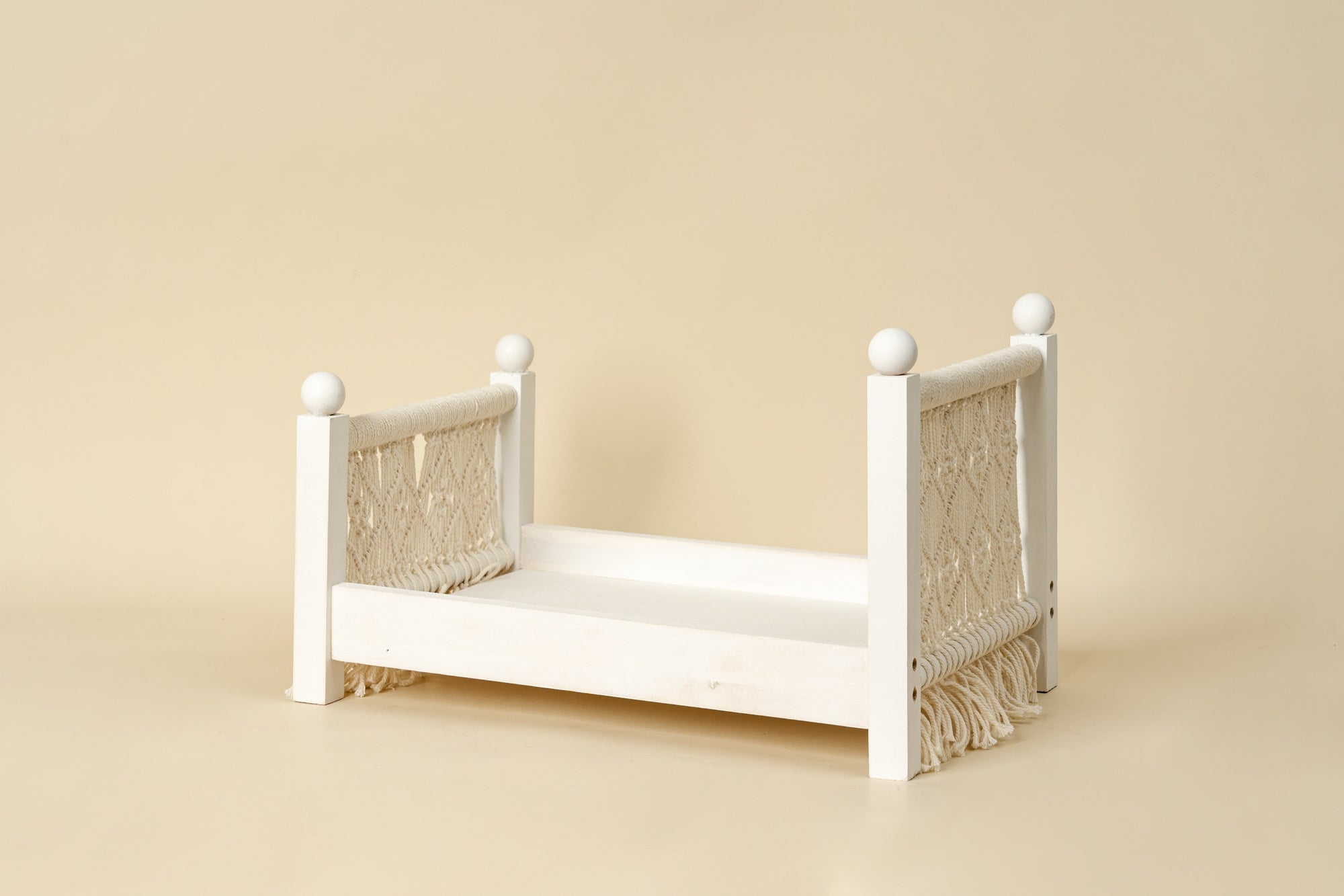 LONSALE Kate Newborn White Wooden Boho Bed Photography Props
