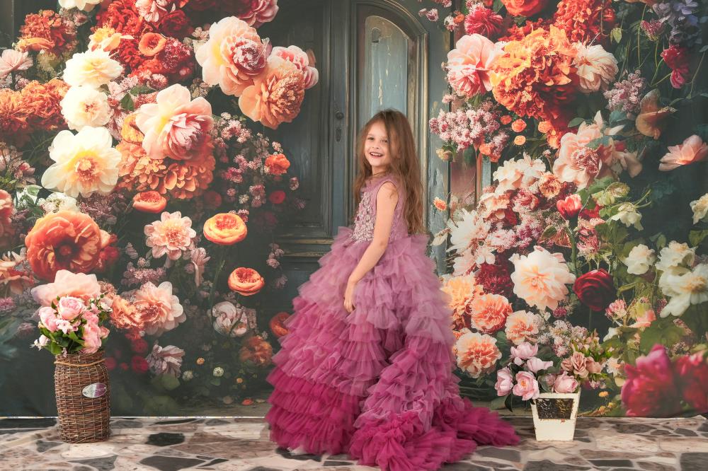 Kate Spring Fine Art Warm Floral Arch Wall Backdrop Designed by Chain Photography - Kate Backdrop AU
