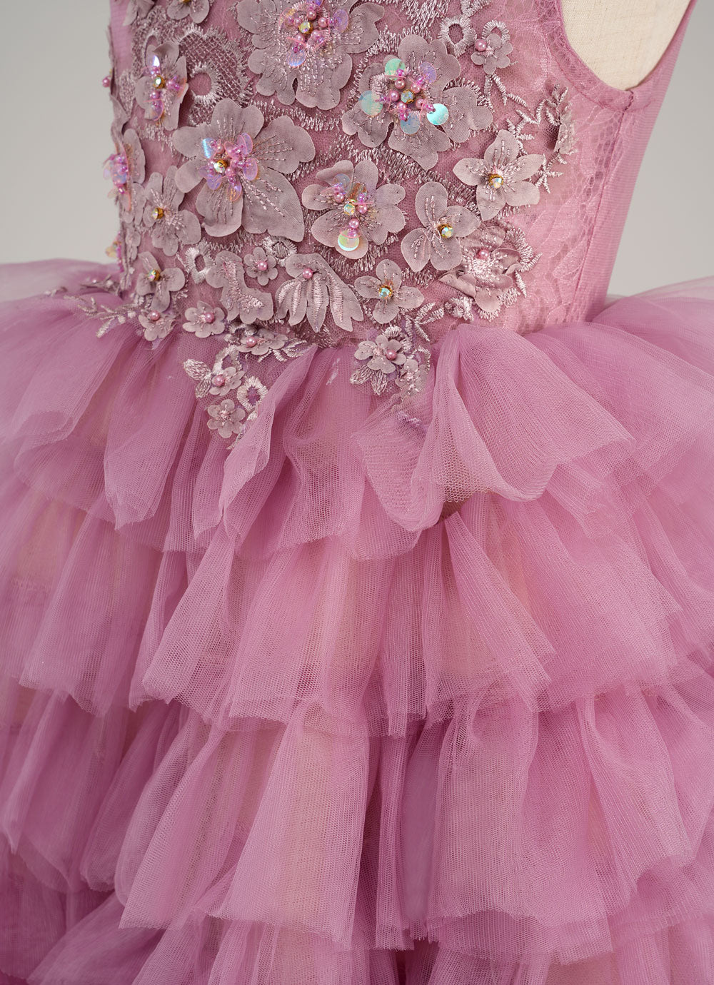 Kate Spring/Summer Barbie Gradient Pink and Purple Tiered Kids Dress for Photography - Kate Backdrop AU