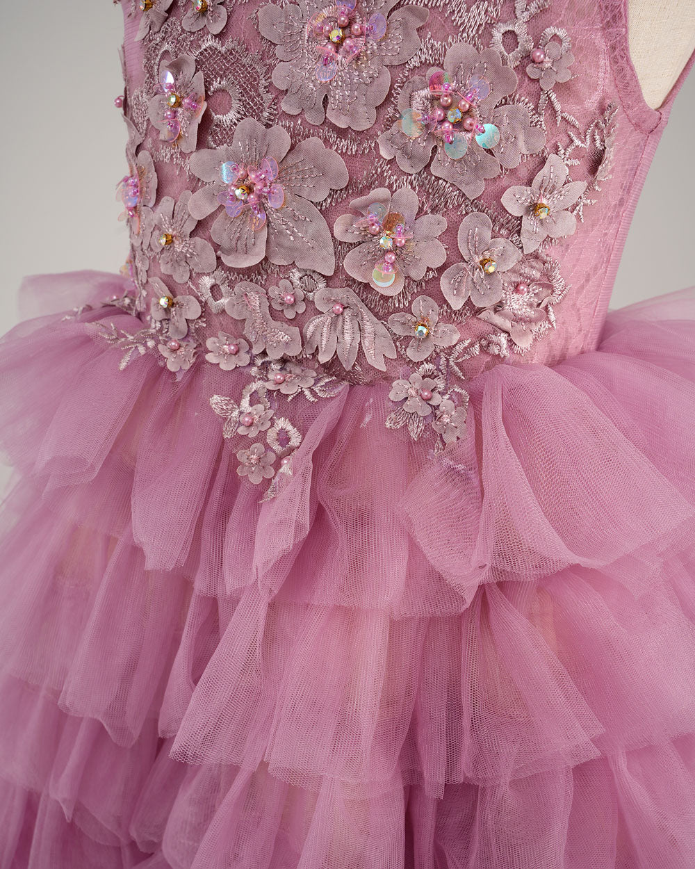 Kate Spring/Summer Barbie Gradient Pink and Purple Tiered Kids Dress for Photography - Kate Backdrop AU