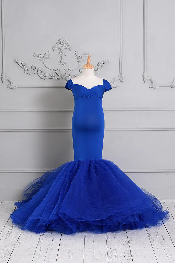 Kate Black/Sapphire Blue/Light Blue Knitted tube top Maternity Photoshoot Dress