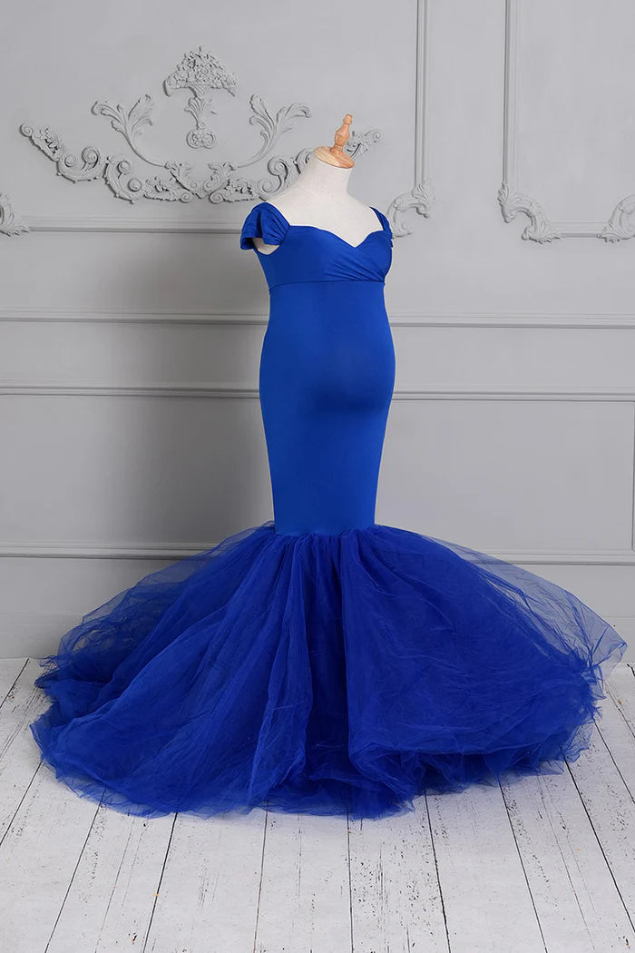Kate Black/Sapphire Blue/Light Blue Knitted tube top Maternity Photoshoot Dress