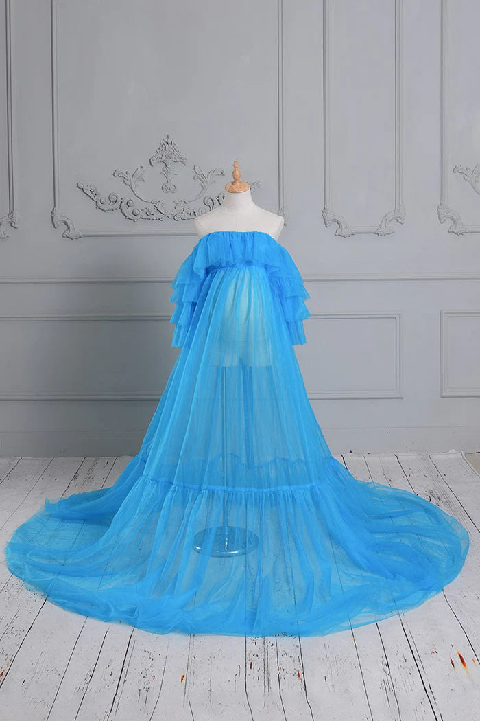 Kate Tubeless Mesh Maternity Photoshoot Dress - Kate Backdrop AU