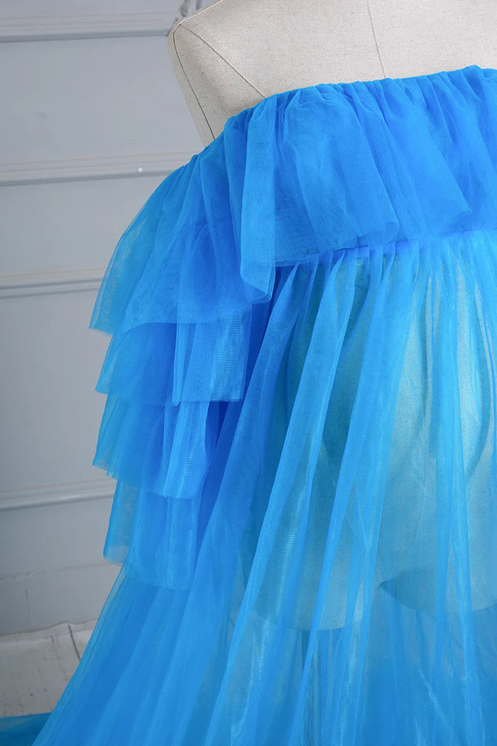 Kate Tubeless Mesh Maternity Photoshoot Dress - Kate Backdrop AU
